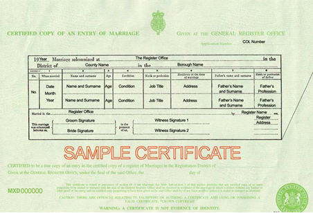 Marriage Certificate | Evergration